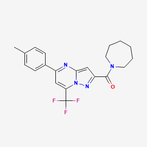 molecular formula C21H21F3N4O B4940632 Azepan-1-yl-[5-(4-methylphenyl)-7-(trifluoromethyl)pyrazolo[1,5-a]pyrimidin-2-yl]methanone 