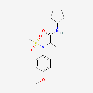 molecular formula C16H24N2O4S B4940941 N-cyclopentyl-N~2~-(4-methoxyphenyl)-N~2~-(methylsulfonyl)alaninamide 