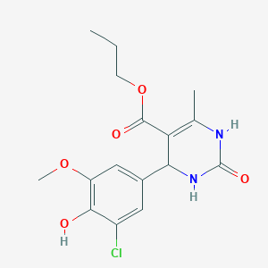 molecular formula C16H19ClN2O5 B4940945 Propyl 4-(3-chloro-4-hydroxy-5-methoxyphenyl)-6-methyl-2-oxo-1,2,3,4-tetrahydropyrimidine-5-carboxylate 