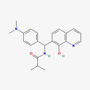 molecular formula C22H25N3O2 B4941061 N-{[4-(Dimethylamino)phenyl](8-hydroxyquinolin-7-YL)methyl}-2-methylpropanamide 