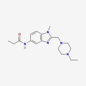 molecular formula C18H27N5O B4941243 N-{2-[(4-Ethylpiperazin-1-YL)methyl]-1-methyl-1H-1,3-benzodiazol-5-YL}propanamide 