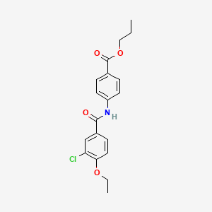 molecular formula C19H20ClNO4 B4941273 Propyl 4-{[(3-chloro-4-ethoxyphenyl)carbonyl]amino}benzoate 