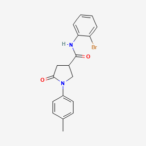 molecular formula C18H17BrN2O2 B4941430 N-(2-bromophenyl)-1-(4-methylphenyl)-5-oxopyrrolidine-3-carboxamide 