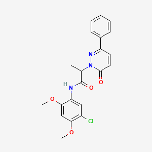 molecular formula C21H20ClN3O4 B4941596 N-(5-chloro-2,4-dimethoxyphenyl)-2-(6-oxo-3-phenylpyridazin-1(6H)-yl)propanamide 