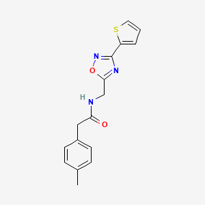 molecular formula C16H15N3O2S B4941598 2-(4-methylphenyl)-N-[(3-thiophen-2-yl-1,2,4-oxadiazol-5-yl)methyl]acetamide 