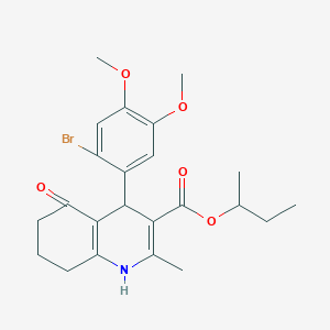 molecular formula C23H28BrNO5 B4941627 Butan-2-yl 4-(2-bromo-4,5-dimethoxyphenyl)-2-methyl-5-oxo-1,4,5,6,7,8-hexahydroquinoline-3-carboxylate 