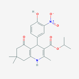 molecular formula C22H26N2O6 B4941704 Propan-2-yl 4-(4-hydroxy-3-nitrophenyl)-2,7,7-trimethyl-5-oxo-1,4,5,6,7,8-hexahydroquinoline-3-carboxylate 