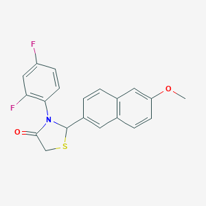 molecular formula C20H15F2NO2S B494173 3-(2,4-Difluorophenyl)-2-(6-methoxy-2-naphthyl)-1,3-thiazolidin-4-one 
