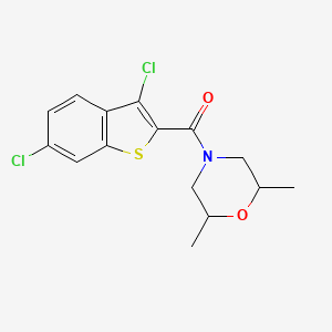 molecular formula C15H15Cl2NO2S B4941752 (3,6-Dichloro-1-benzothiophen-2-yl)(2,6-dimethylmorpholin-4-yl)methanone 