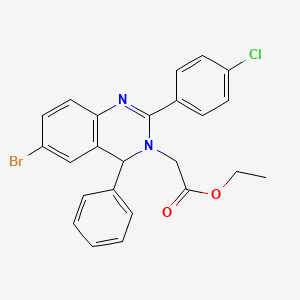 molecular formula C24H20BrClN2O2 B4941871 ETHYL 2-[6-BROMO-2-(4-CHLOROPHENYL)-4-PHENYL-3,4-DIHYDROQUINAZOLIN-3-YL]ACETATE 