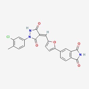 molecular formula C23H14ClN3O5 B4941986 5-[5-[(Z)-[1-(3-chloro-4-methylphenyl)-3,5-dioxopyrazolidin-4-ylidene]methyl]furan-2-yl]isoindole-1,3-dione 
