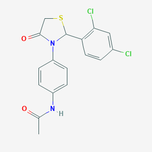 N-{4-[2-(2,4-dichlorophenyl)-4-oxo-1,3-thiazolidin-3-yl]phenyl}acetamide