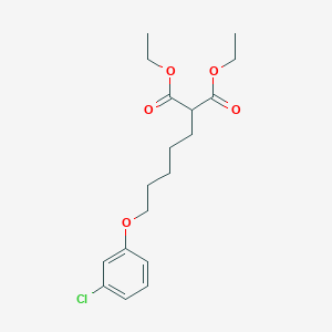 molecular formula C18H25ClO5 B4942097 Diethyl 2-[5-(3-chlorophenoxy)pentyl]propanedioate 