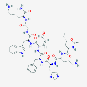 B049421 (2S)-2-[[2-[[(2S)-2-[[(Z,2S)-2-[[(2S)-2-[[(2S)-2-[[(2R)-2-[[(2S)-2-acetamidohexanoyl]amino]-5-aminopentanoyl]amino]-3-(4H-imidazol-4-yl)propanoyl]amino]-3-phenylpropanoyl]amino]-5-oxopent-3-enoyl]amino]-3-(1H-indol-3-yl)propanoyl]amino]acetyl]amino]-6-aminohexanamide CAS No. 116375-28-1