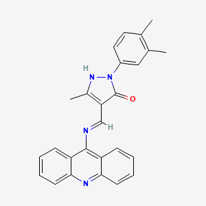 molecular formula C26H22N4O B4942112 4-(acridin-9-yliminomethyl)-2-(3,4-dimethylphenyl)-5-methyl-1H-pyrazol-3-one 