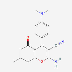 molecular formula C19H21N3O2 B4942119 2-Amino-4-[4-(dimethylamino)phenyl]-7-methyl-5-oxo-4,6,7,8-tetrahydrochromene-3-carbonitrile 