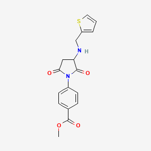 molecular formula C17H16N2O4S B4942233 Methyl 4-{2,5-dioxo-3-[(thiophen-2-ylmethyl)amino]pyrrolidin-1-yl}benzoate 