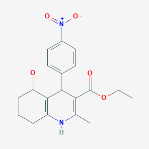 molecular formula C19H20N2O5 B4942292 ethyl 2-methyl-4-(4-nitrophenyl)-5-oxo-1,4,5,6,7,8-hexahydroquinoline-3-carboxylate 