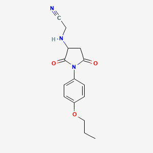 molecular formula C15H17N3O3 B4942458 [2,5-Dioxo-1-(4-propoxy-phenyl)-pyrrolidin-3-ylamino]-acetonitrile 