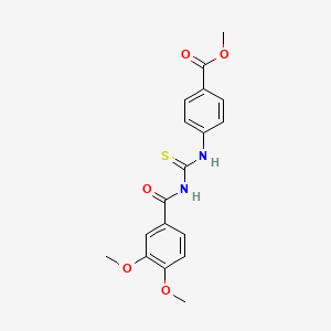 molecular formula C18H18N2O5S B4942465 Methyl 4-({[(3,4-dimethoxyphenyl)carbonyl]carbamothioyl}amino)benzoate 