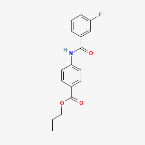 molecular formula C17H16FNO3 B4942478 Propyl 4-{[(3-fluorophenyl)carbonyl]amino}benzoate 