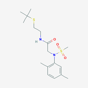 molecular formula C17H28N2O3S2 B4942480 N-[2-(tert-butylsulfanyl)ethyl]-N~2~-(2,5-dimethylphenyl)-N~2~-(methylsulfonyl)glycinamide 