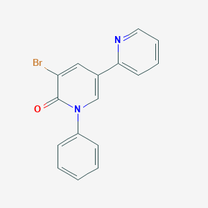 molecular formula C16H11BrN2O B049426 3-溴-5-(2-吡啶基)-1-苯基-1,2-二氢吡啶-2-酮 CAS No. 381248-06-2