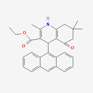 molecular formula C29H29NO3 B4942659 Ethyl 4-anthracen-9-yl-2,7,7-trimethyl-5-oxo-1,4,6,8-tetrahydroquinoline-3-carboxylate 