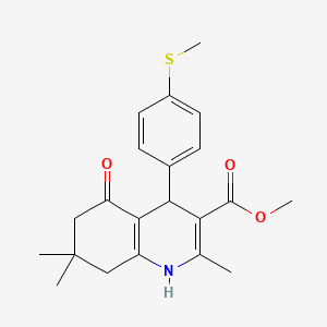molecular formula C21H25NO3S B4942793 Methyl 2,7,7-trimethyl-4-[4-(methylsulfanyl)phenyl]-5-oxo-1,4,5,6,7,8-hexahydroquinoline-3-carboxylate 