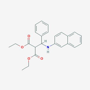 molecular formula C24H25NO4 B4942799 Diethyl 2-[(naphthalen-2-ylamino)-phenylmethyl]propanedioate 