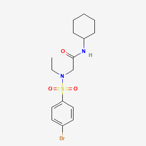 molecular formula C16H23BrN2O3S B4942995 N~2~-[(4-bromophenyl)sulfonyl]-N-cyclohexyl-N~2~-ethylglycinamide 