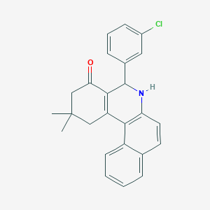 molecular formula C25H22ClNO B4943184 5-(3-CHLOROPHENYL)-2,2-DIMETHYL-1H,2H,3H,4H,5H,6H-BENZO[A]PHENANTHRIDIN-4-ONE 