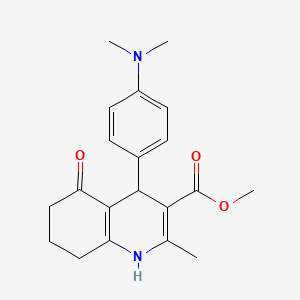 molecular formula C20H24N2O3 B4943207 Methyl 4-[4-(dimethylamino)phenyl]-2-methyl-5-oxo-1,4,5,6,7,8-hexahydroquinoline-3-carboxylate 