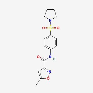 molecular formula C15H17N3O4S B4943232 5-methyl-N-(4-pyrrolidin-1-ylsulfonylphenyl)-1,2-oxazole-3-carboxamide 