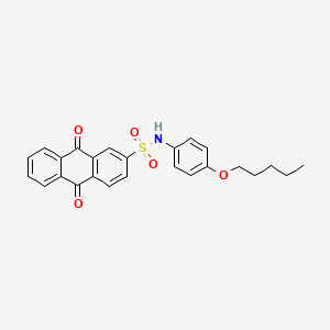 molecular formula C25H23NO5S B4943246 9,10-dioxo-N-[4-(pentyloxy)phenyl]-9,10-dihydroanthracene-2-sulfonamide 