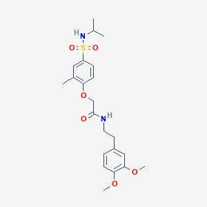 molecular formula C22H30N2O6S B4943261 N-[2-(3,4-dimethoxyphenyl)ethyl]-2-[2-methyl-4-(propan-2-ylsulfamoyl)phenoxy]acetamide 