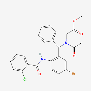 molecular formula C25H22BrClN2O4 B4943266 METHYL 2-(N-{[5-BROMO-2-(2-CHLOROBENZAMIDO)PHENYL](PHENYL)METHYL}ACETAMIDO)ACETATE CAS No. 5807-03-4