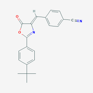 molecular formula C21H18N2O2 B494333 4-[(2-(4-tert-butylphenyl)-5-oxo-1,3-oxazol-4(5H)-ylidene)methyl]benzonitrile 