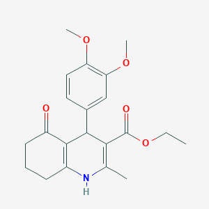 molecular formula C21H25NO5 B494341 Ethyl 4-(3,4-dimethoxyphenyl)-2-methyl-5-oxo-1,4,5,6,7,8-hexahydro-3-quinolinecarboxylate 
