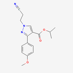 molecular formula C17H19N3O3 B4943441 Propan-2-yl 1-(2-cyanoethyl)-3-(4-methoxyphenyl)pyrazole-4-carboxylate 