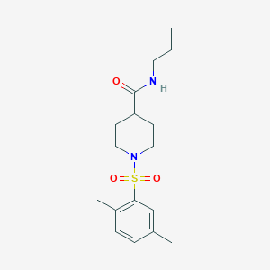 molecular formula C17H26N2O3S B4943555 1-(2,5-dimethylphenyl)sulfonyl-N-propylpiperidine-4-carboxamide 