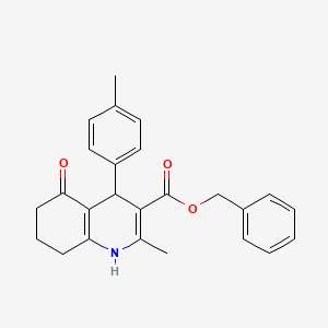 molecular formula C25H25NO3 B4943650 Benzyl 2-methyl-4-(4-methylphenyl)-5-oxo-1,4,5,6,7,8-hexahydroquinoline-3-carboxylate 
