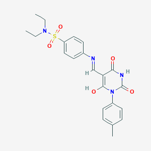 N,N-diethyl-4-{[(1-(4-methylphenyl)-2,4,6-trioxotetrahydro-5(2H)-pyrimidinylidene)methyl]amino}benzenesulfonamide