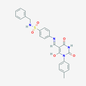 N-benzyl-4-{[(1-(4-methylphenyl)-2,4,6-trioxotetrahydro-5(2H)-pyrimidinylidene)methyl]amino}benzenesulfonamide