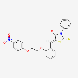 molecular formula C24H18N2O5S2 B4943672 (5Z)-5-{2-[2-(4-nitrophenoxy)ethoxy]benzylidene}-3-phenyl-2-thioxo-1,3-thiazolidin-4-one 