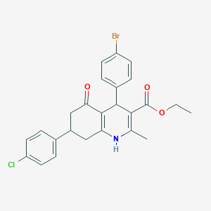 Ethyl 4-(4-bromophenyl)-7-(4-chlorophenyl)-2-methyl-5-oxo-1,4,5,6,7,8-hexahydro-3-quinolinecarboxylate