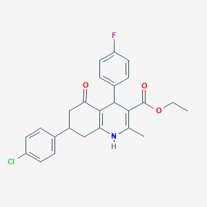 Ethyl 7-(4-chlorophenyl)-4-(4-fluorophenyl)-2-methyl-5-oxo-1,4,5,6,7,8-hexahydro-3-quinolinecarboxylate