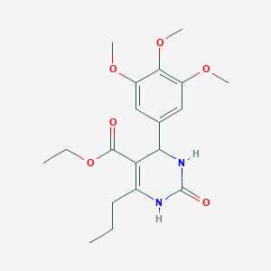 molecular formula C19H26N2O6 B494374 Ethyl 2-oxo-6-propyl-4-(3,4,5-trimethoxyphenyl)-1,2,3,4-tetrahydropyrimidine-5-carboxylate 