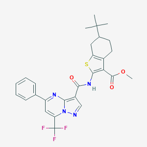 Methyl 6-tert-butyl-2-({[5-phenyl-7-(trifluoromethyl)pyrazolo[1,5-a]pyrimidin-3-yl]carbonyl}amino)-4,5,6,7-tetrahydro-1-benzothiophene-3-carboxylate