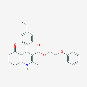 2-Phenoxyethyl 4-(4-ethylphenyl)-2-methyl-5-oxo-1,4,5,6,7,8-hexahydroquinoline-3-carboxylate